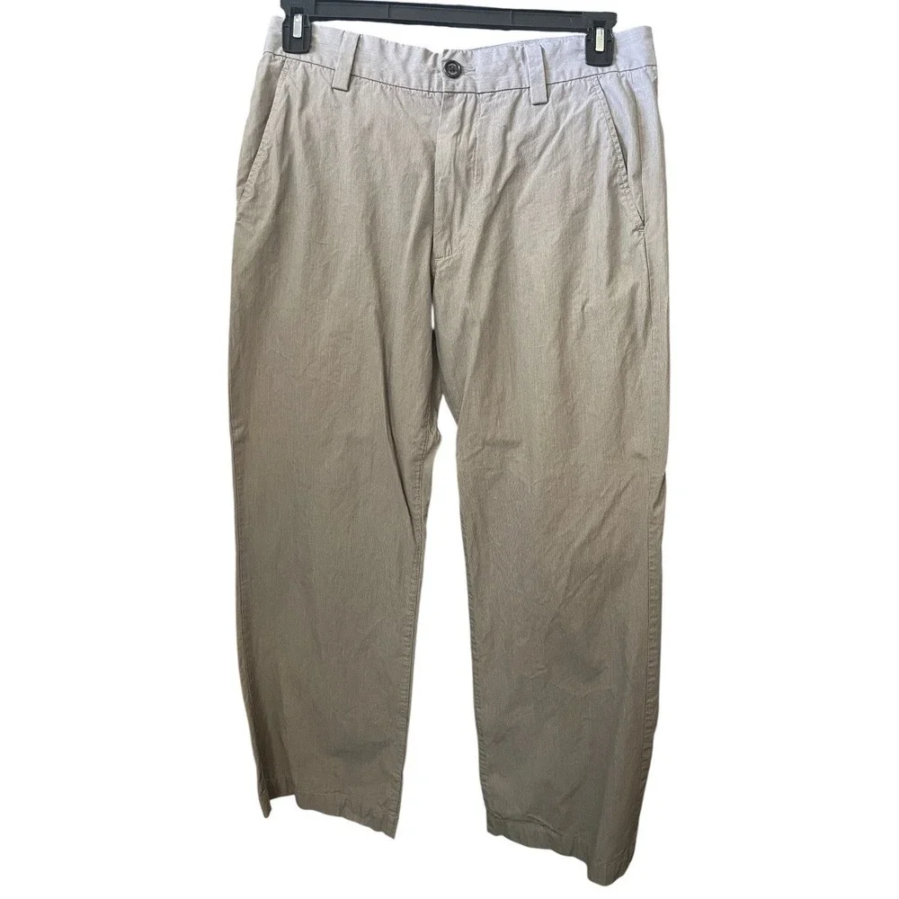 Banana Republic Khaki Wide Leg Pants 32x30 Beige Cotton Casual Dress Trousers